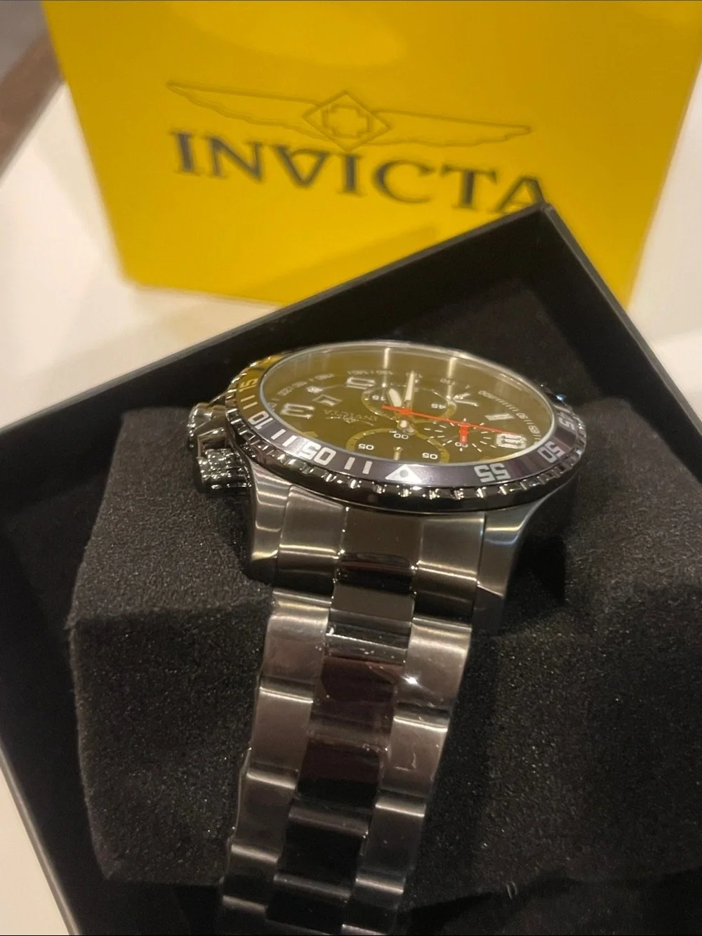 Invicta Men’s Black Stainless Steel Chronograph Watch 69808